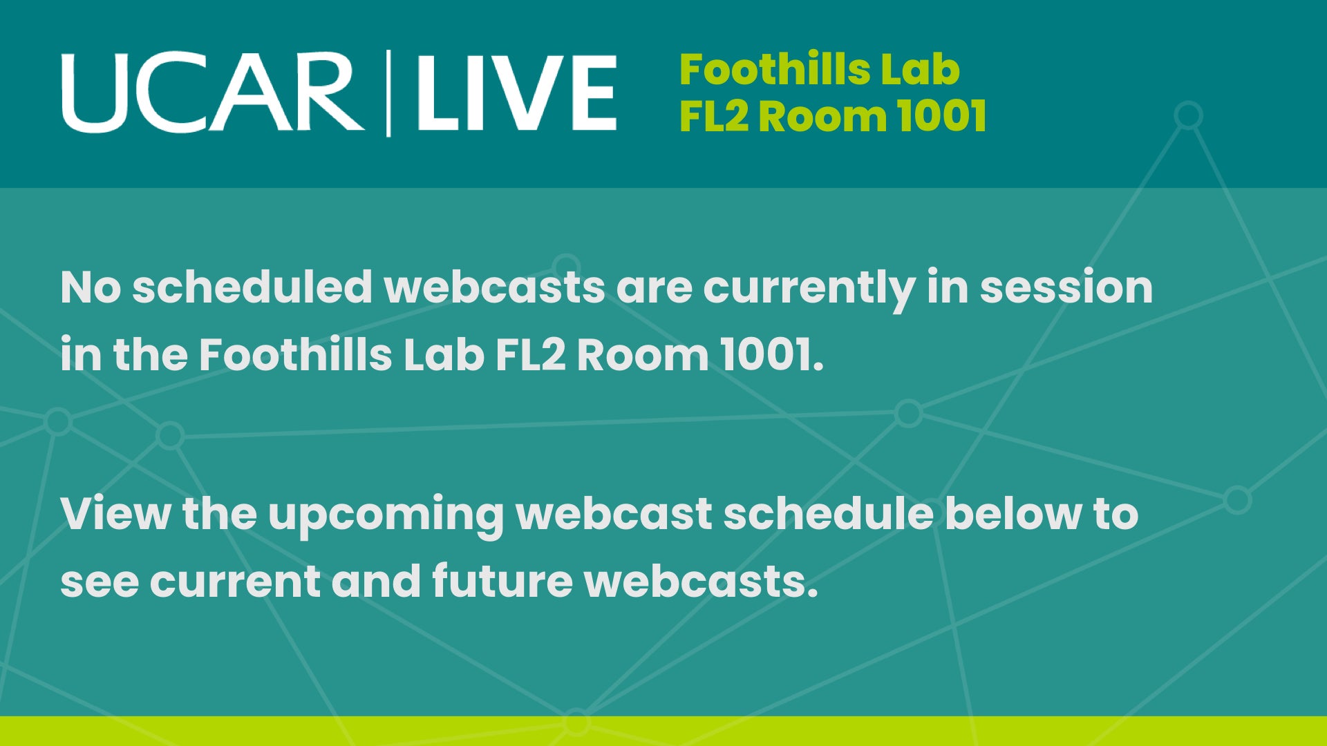 No webcast is currently in session, select another room.