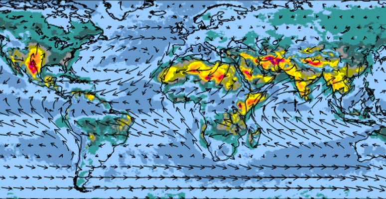 Image visualizing NCAR global climate four-dimensional data assimilation