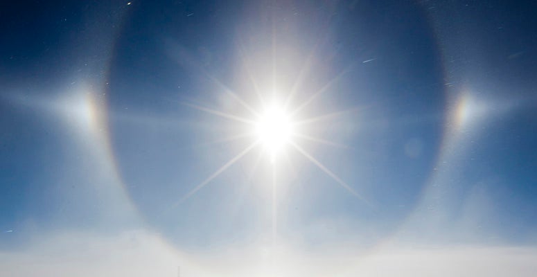 A sun dog over Antarctica