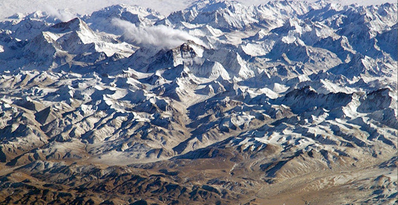 A NASA visualization of the himalayas