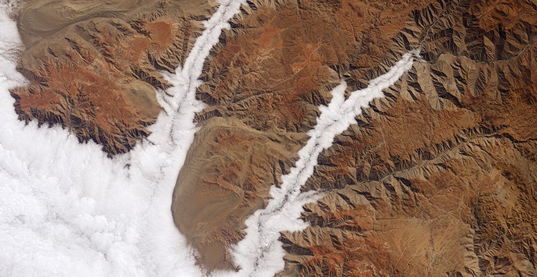 Clouds over Peru as seen from space. Image: NASA