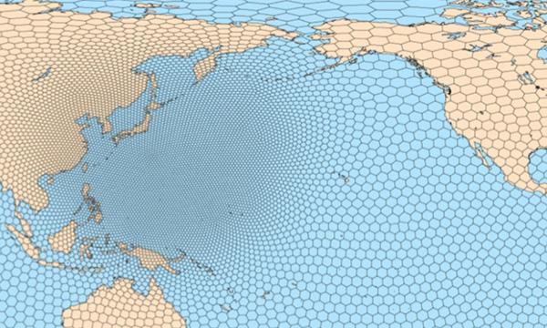 MPAS hexagonal mesh