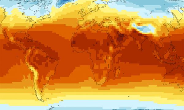 A modeled climate change scenario